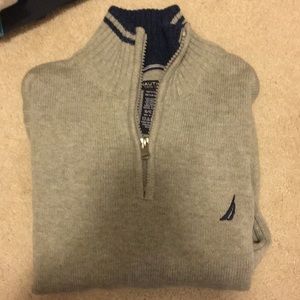 Nautica Boy’s 1/2 Zip Sweater Gray/Navy Small